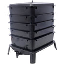 Eco Friendly 5 Layer Worm Compost Bin With 50L Capacity, Easy Setup Plastic Worm Farm Kit - Black