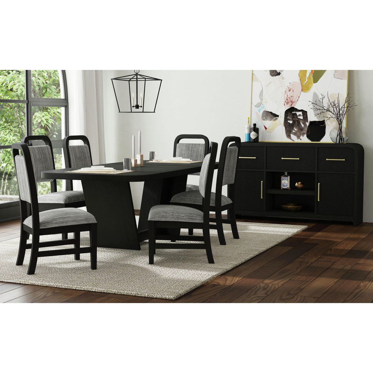 Ridgemont Standard Height Dining Set in Black by Elements International, view 5