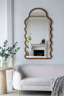 Wood Mirror With Unique Frame - Brown