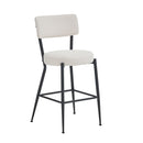 Modern Teddy Fabric Upholstered Bar Stools - Black Legs