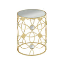 Modern Side Table With Mirror Top And Metal Frame - Gold / Clear