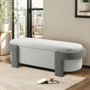 Large Versatile Storage Ottoman Bench: Spacious, Durable, Stylish - White / Light Gray