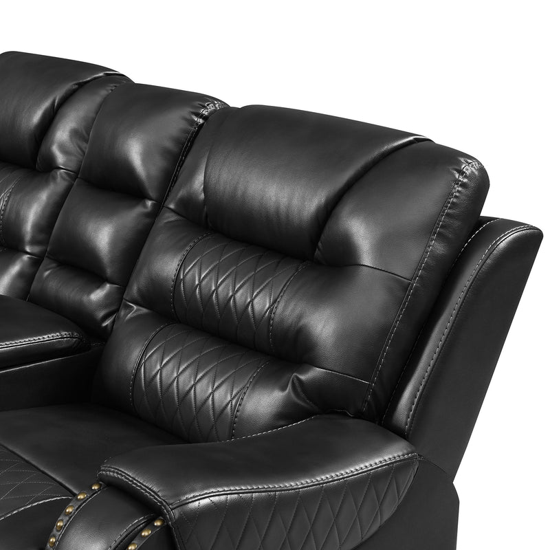 Manual Reclining Sectional Sofa Set, L Shaped Symmetrical Motion Sofa Corner Couch Sets With Storage Boxes, 4 Cup Holders And LED Light Strip For Living Room