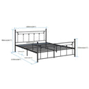 Queen Size Metal Bed Frame with Headboard and Footboard (black)