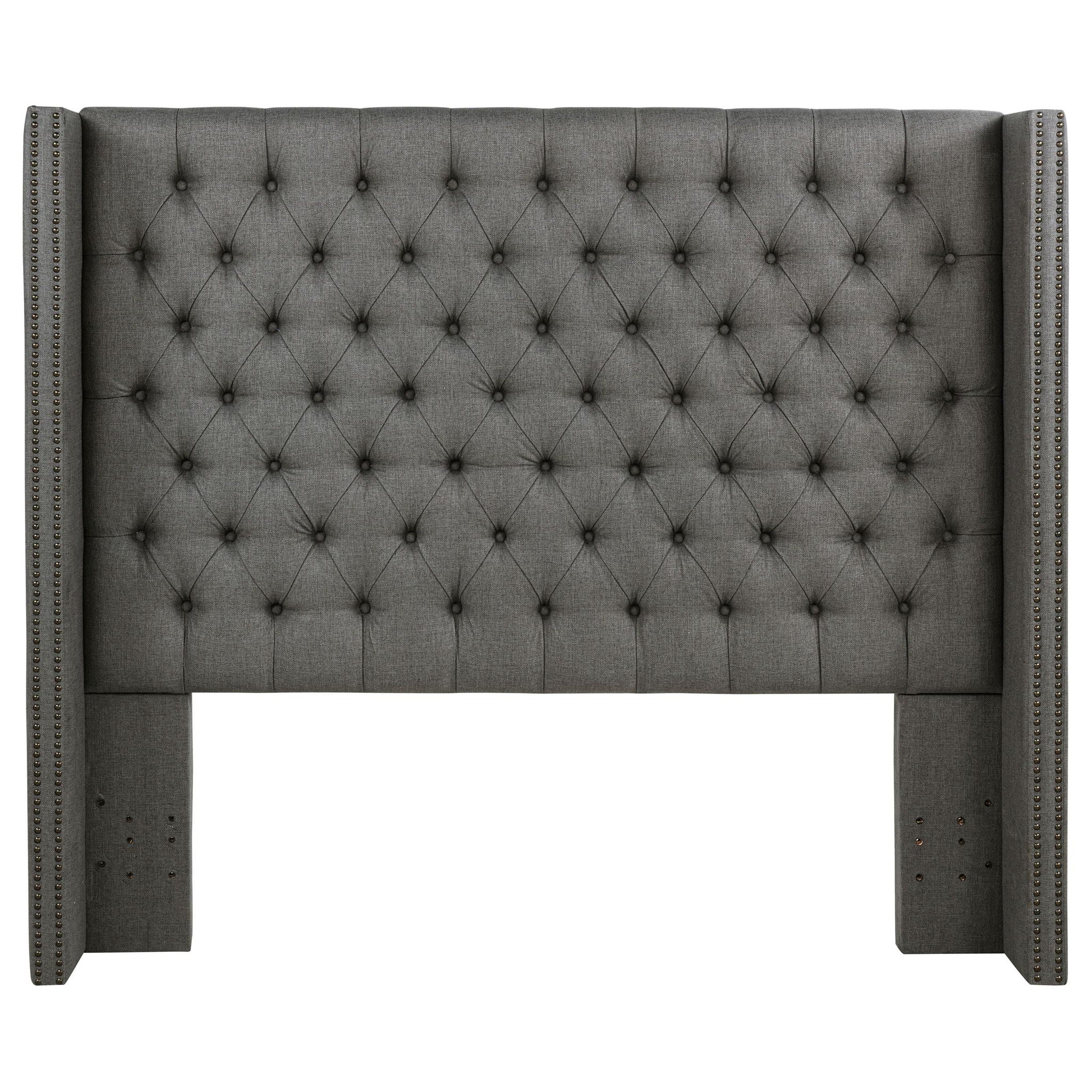 Bancroft Upholstered Full Wingback Headboard Grey