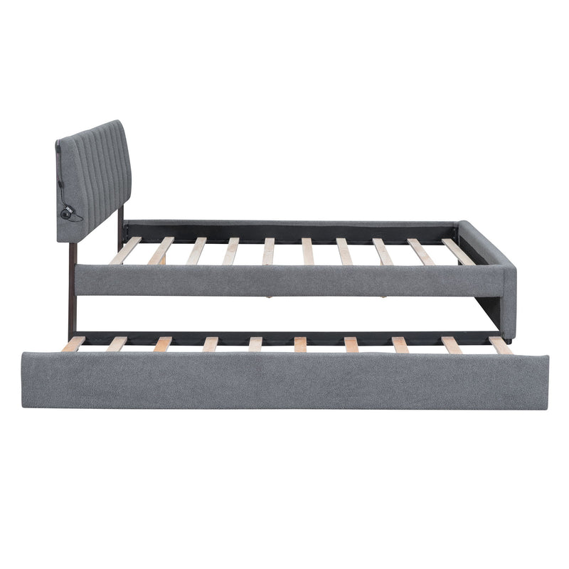 Upholstered Platform Bed With Trundle