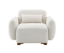 Darius - Boucle Accent Chair With 1 Toss Pillow - Beige