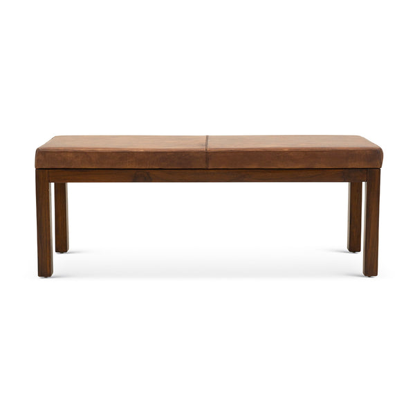 Austin - Genuine Leather Bench - Rustic Brown