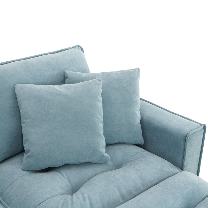 Modern Convertible Sectional L Shaped Reversible Couch Set With Free Pillows 4 Seat Suede Sleeper Sofa With Ottoman