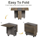 Contemporary 5 Piece Folding Extendable Dining Table Set With Chairs For 4 - Brown