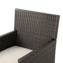 Outdoor Rattan Dining Chair With Straight Legs And Sloped Arms