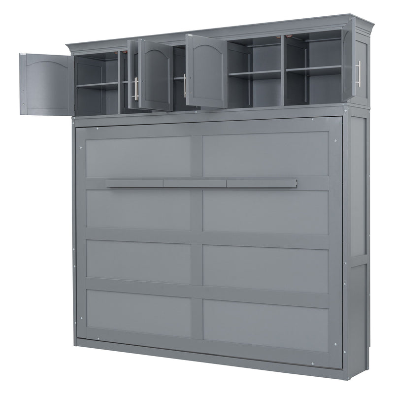 Murphy Modern Bed With Top Cabinets For Space Saving And Comfort