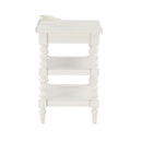 Aria - Nightstand With Styling, 2 Shelves, Pull Out Tray, Spool Turned Legs - Antique White