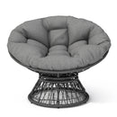 Ergonomic Wicker Chair With Cloud Thick Density Cushion, 3 Proof Cover High Capacity Iron Frame Fluid 360° Swivel