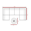 Outdoor 7 Piece Sectional Seating Group With Cushions And Fire Pit - Gray / Navy