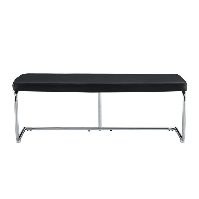 Shoe Changing Bench With Silver Metal Legs For Versatile Use - Black