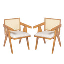 Chandigarh Farmhouse Style Cane Upholstered Dining Chairs (Set of 2)