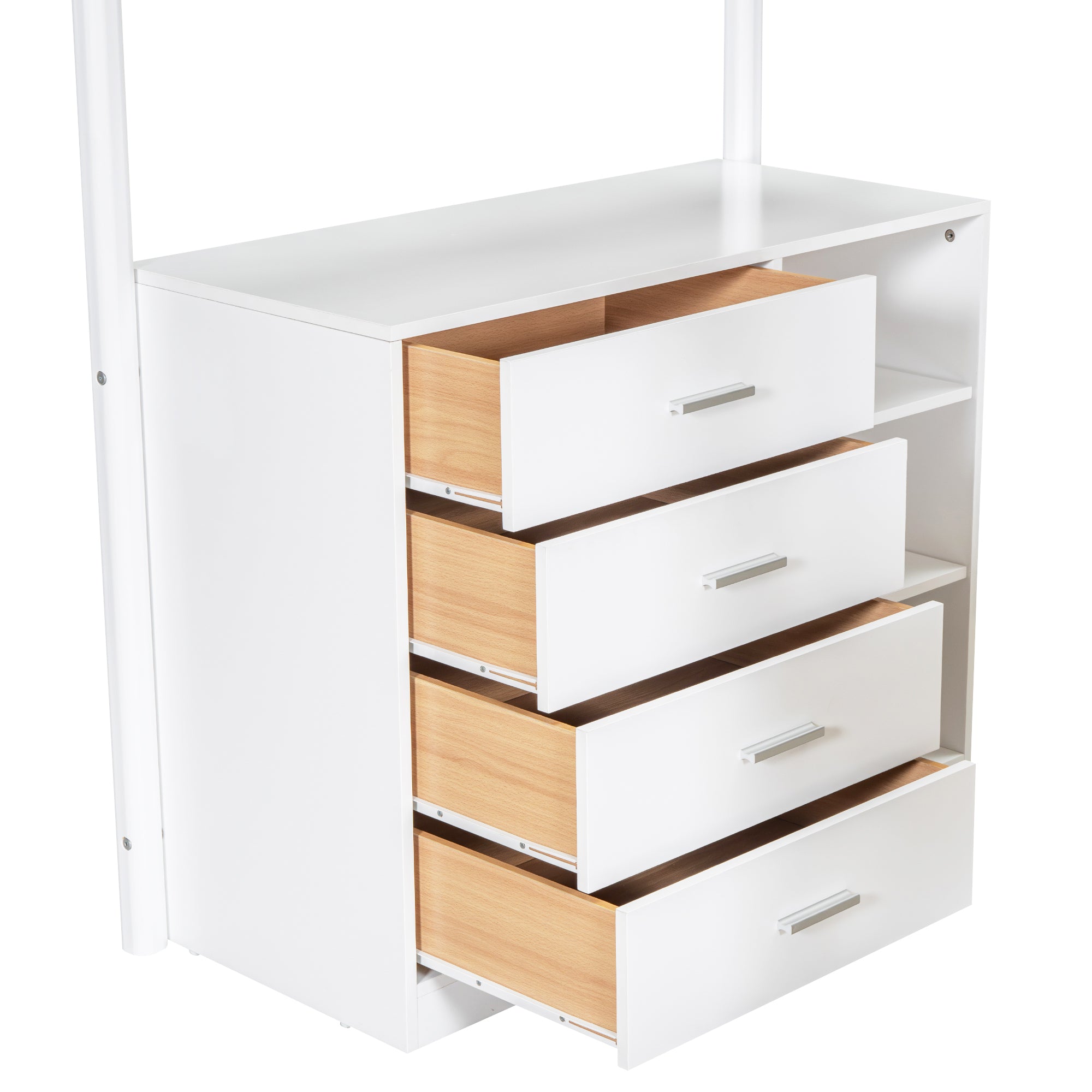Twin Size Teddy FleeceLoft Bed Wood Bed, White - Atlantic Fine Furniture Melbourne FL