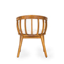 Klismos - Dining Armchair (Set of 2) - Teak / Beige