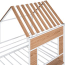Loft Bed With Roof, Window, Guardrail, Ladder
