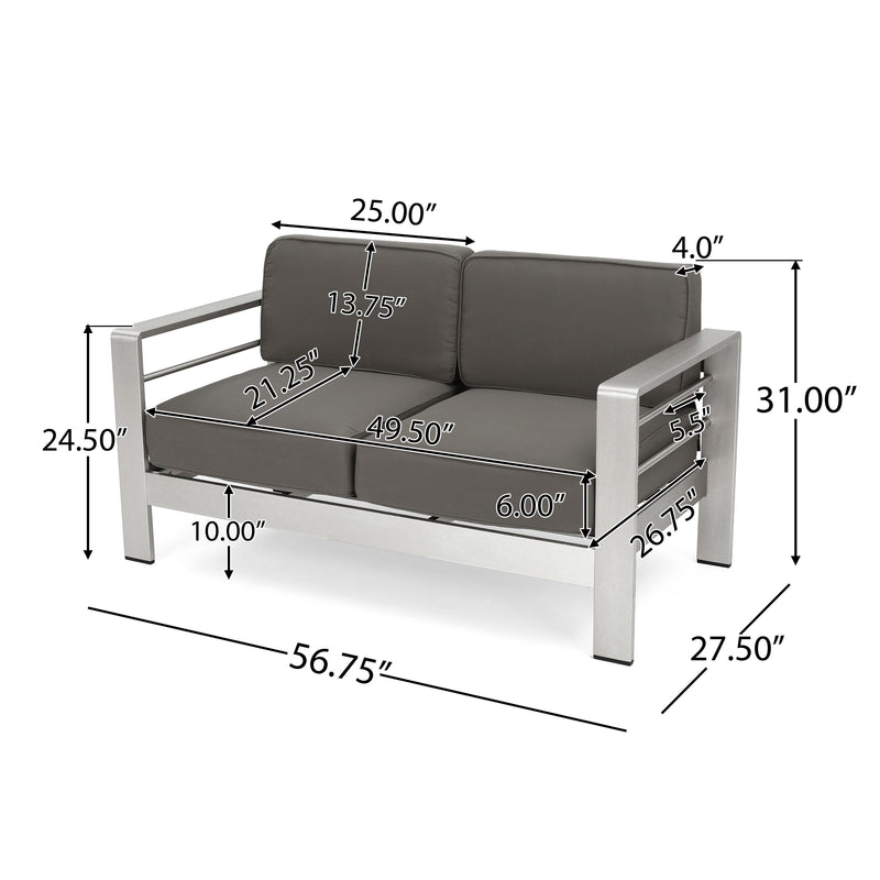 Cape Coral - 4 Pieces Outdoor Patio Chat Set