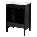 Retro Bathroom Vanity With Sink, Soft Closing Cabinet & Drawers