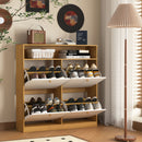 Modern Freestanding Shoe Storage Cabinet With 4 Flip Drawers