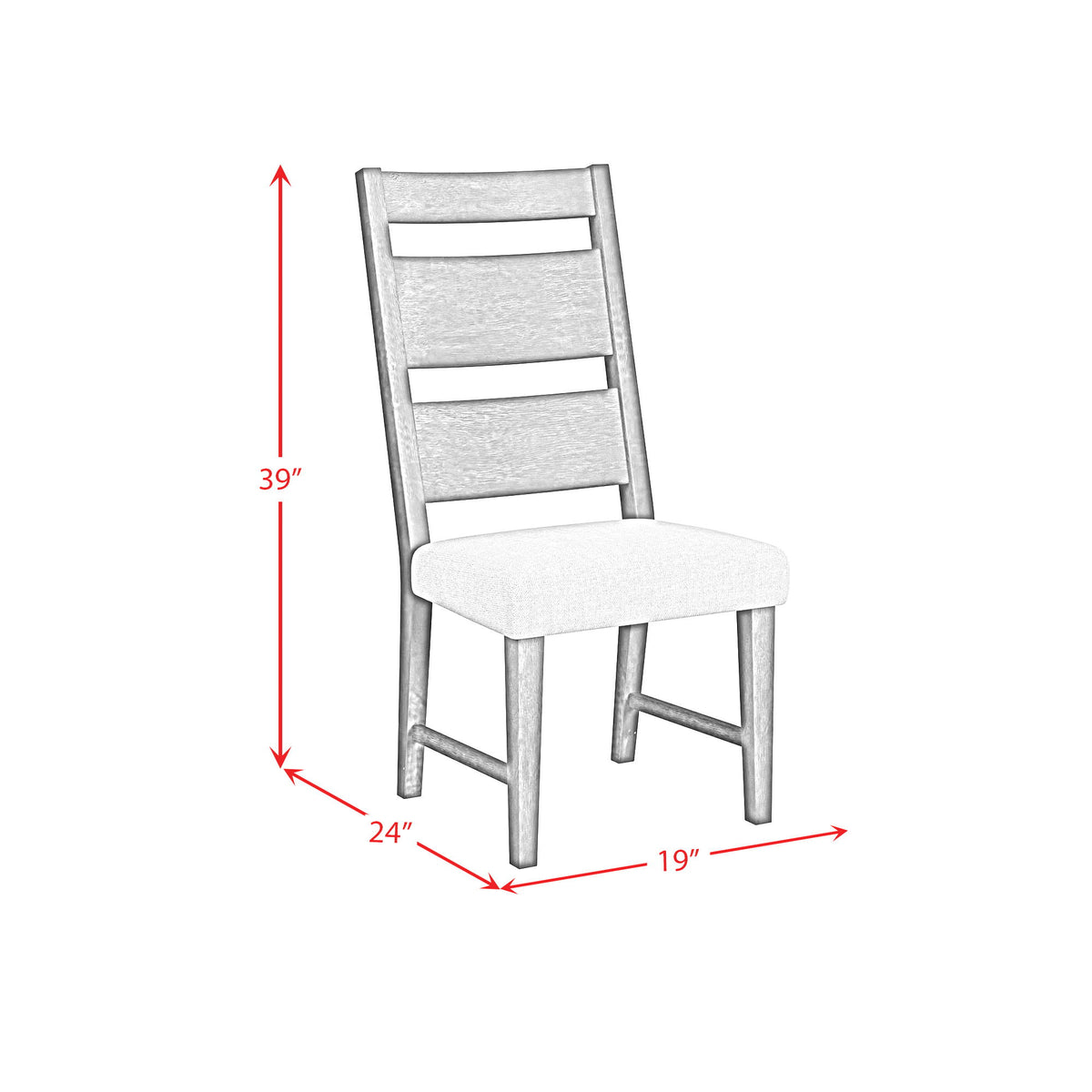 Jemma Wood Back Dining Side Chair (Set of 2) in Dark Espresso / Beige Linen by Elements International, view 7