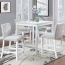 5 Piece Counter Height Table Set, Square Table And 4 Upholstered Chairs