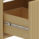 Fluted Bathroom Vanity With Ceramic Sink, Freestanding Design