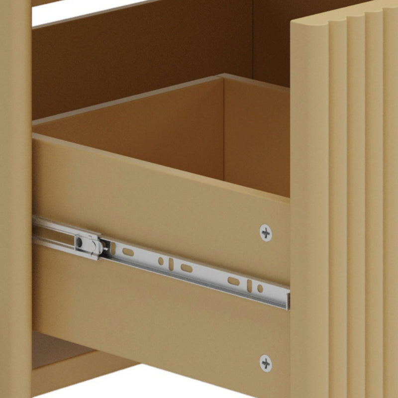 Fluted Bathroom Vanity With Ceramic Sink, Freestanding Design