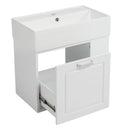 Modern Wall Mounted Bathroom Vanity With Sink, Soft Close Drawer, Adjustable Shelf, Toilet Paper Holder