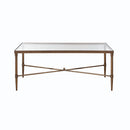 Metal Rectangle Coffee Table With Tempered Glass Top - Bronze