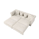3 In 1 Convertible Sleeper Sofa Bed With Movable Ottoman
