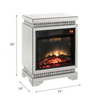 Lotus - Fireplace - Mirrored & Faux Diamonds - Atlantic Fine Furniture Inc
