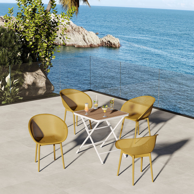 2 Piece Durable Single Chair With Mesh Hollow Out Design