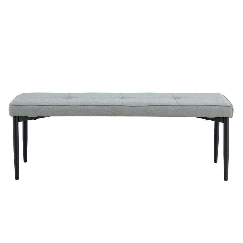 6 Piece Dining Table Set For 6, Table With V-Shaped Legs And 4 Upholstered Chairs & Bench, Modern Dining Room Set For Kitchen, Dining Room - Gray