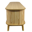 Rattan TV Stand For Tvs Up To 75'', Modern Farmhouse Media Console, Entertainment Center With Legs, TV Cabinet For Living Room, Home Theatre - Natural Wood