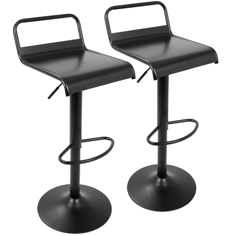 Emery - Industrial Adjustable Barstool With Swivel (Set of 2) - Black