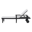 Jason - Black Chaise Lounge Adjustable Acacia Wood Outdoor Furniture