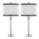 Diamond - Torch Crystal Contemporary Table Lamp (Set of 2) - Clear / Off White / Dark Gray / Polished Nickel