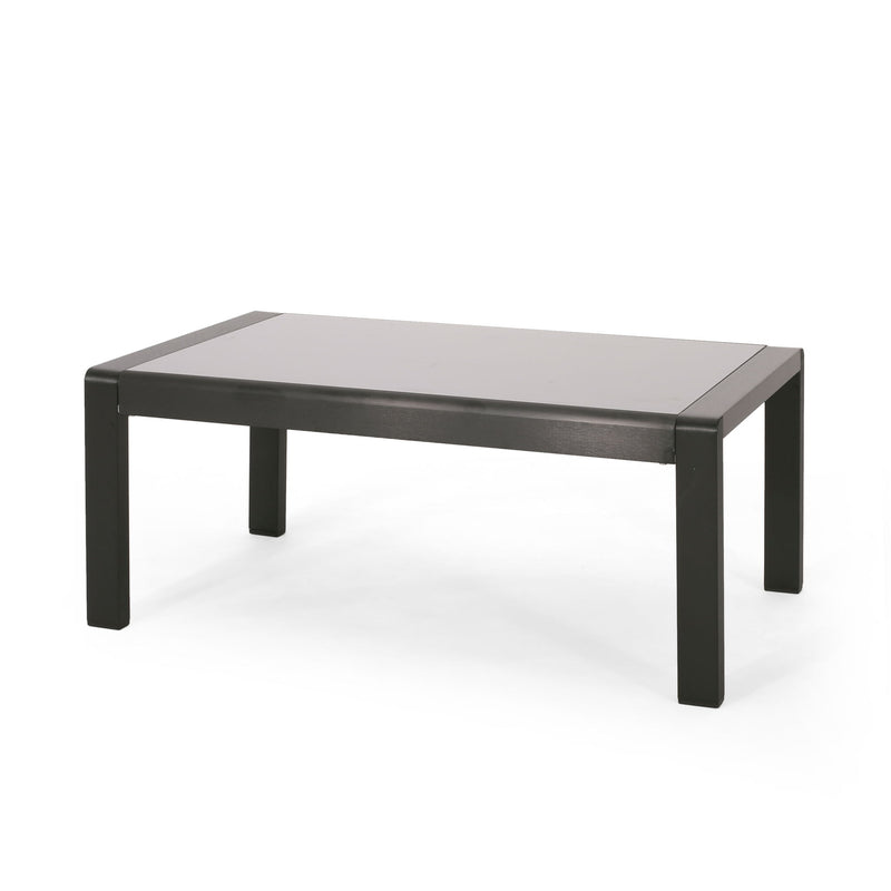 Maya Bay - Outdoor Patio Aluminum 4 Piece Chat Set With Cushion - Beige / Black