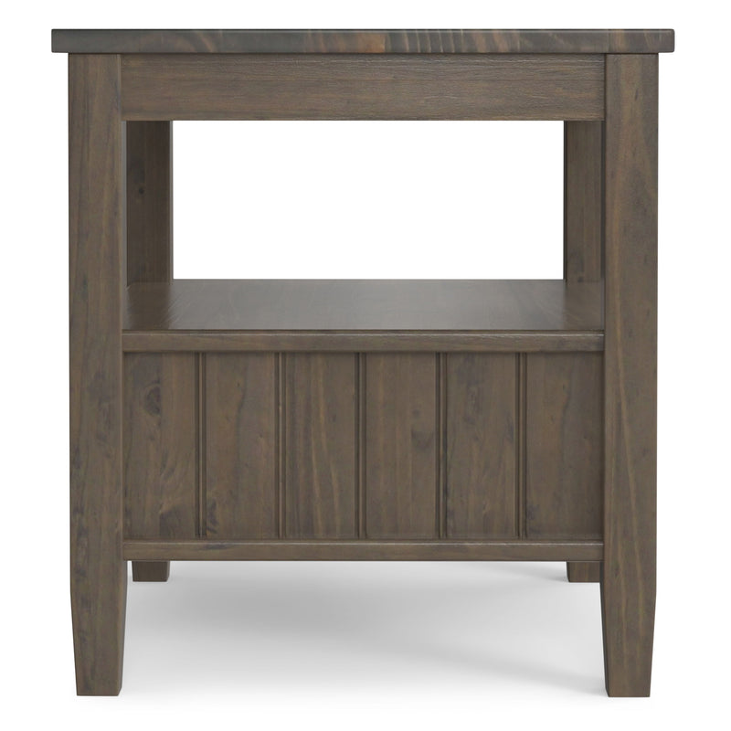 Lev - End Table With Bottom Drawer - Smoky Brown