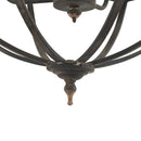4 Light Metal Chandelier, Hanging Light Fixture With Adjustable Chain For Kitchen, Bulb Not Included - Black