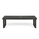 Realm - Outdoor Bench With Slat Panel Top And Base - Dark Gray