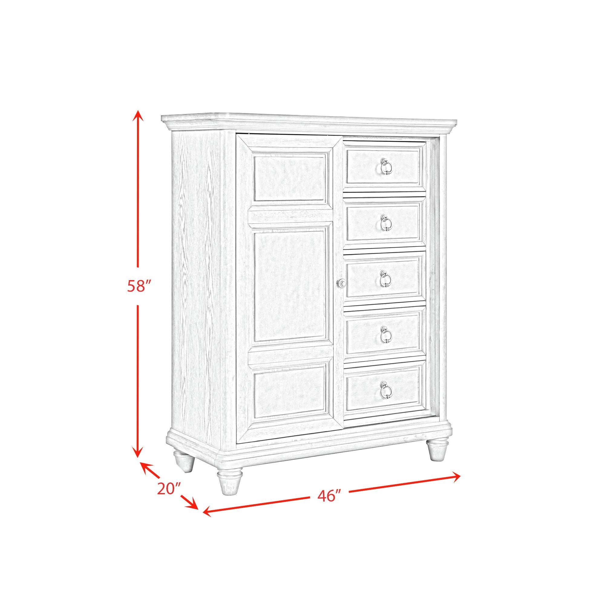 Whit-Ash - Panel Bedroom Set With Door Chest