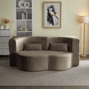 Floor Convertible Sleeper Sofa Bed With 2 Pillows