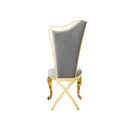 Gorgeous Streamlined High Back Fabric Stainless Steel Dining Chair (Set of 2) - Gold / Gray