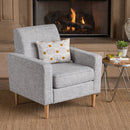 Nebulize - Upholstered Fabric Club Chair With Button Tufted And Square Off Arm And Back