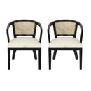 Elegant Dining Chair With Cane Web Backrests And Velvet Upholstery